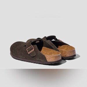 Dark Brown Suede Birkenstock Bostons